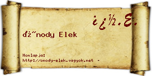 Ónody Elek névjegykártya
