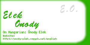 elek onody business card